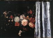 SPELT, Adrian van der Flower Still-Life with Curtain  uig Spain oil painting artist